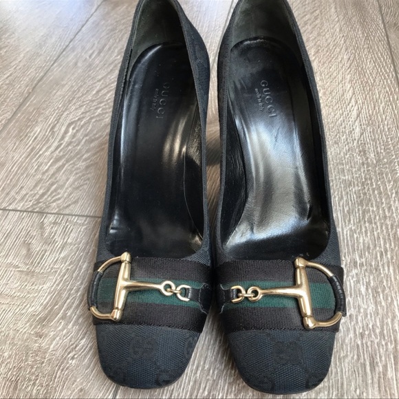 Gucci horsebit GG Monogram heels - Picture 3 of 6